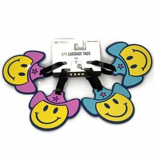 G Force Smiley Face Western Cowboy Cowgirl Hats Luggage Bag Tags